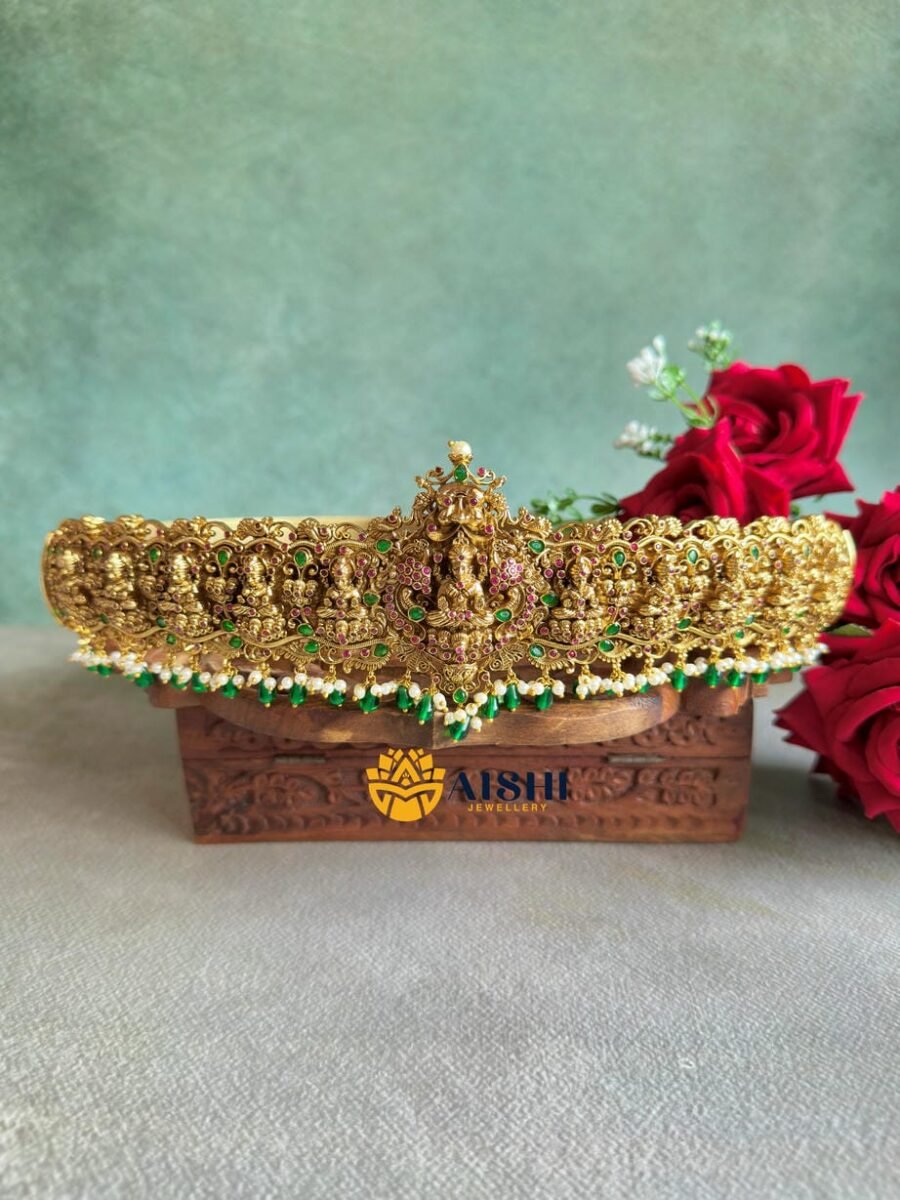 Nakshi Kemp Green Beads Hipbelt-HB247