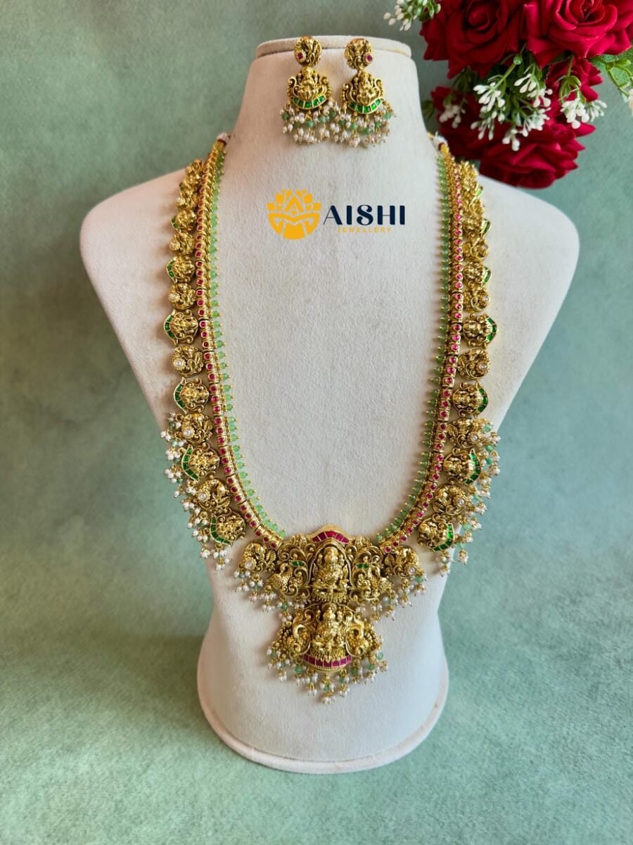 Traditional Nakshi Temple Haram With Beads-LH403