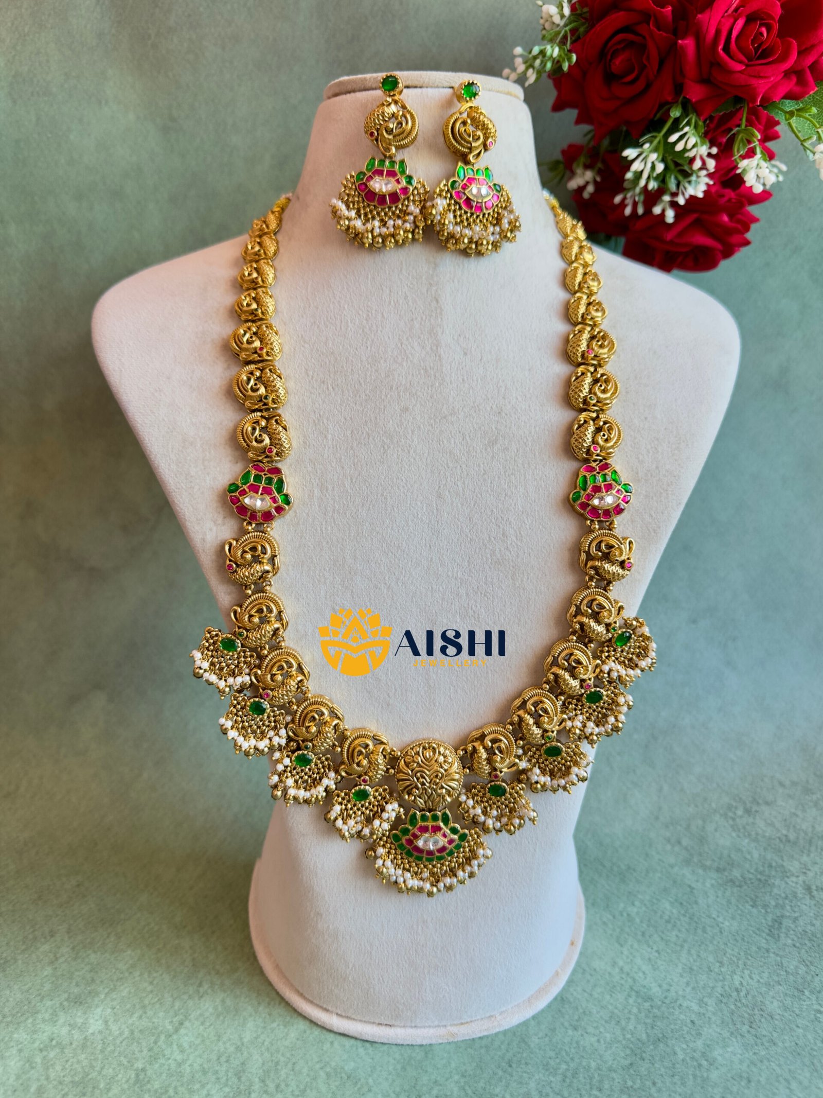 Antique Jadu Peacock Haram -LH404