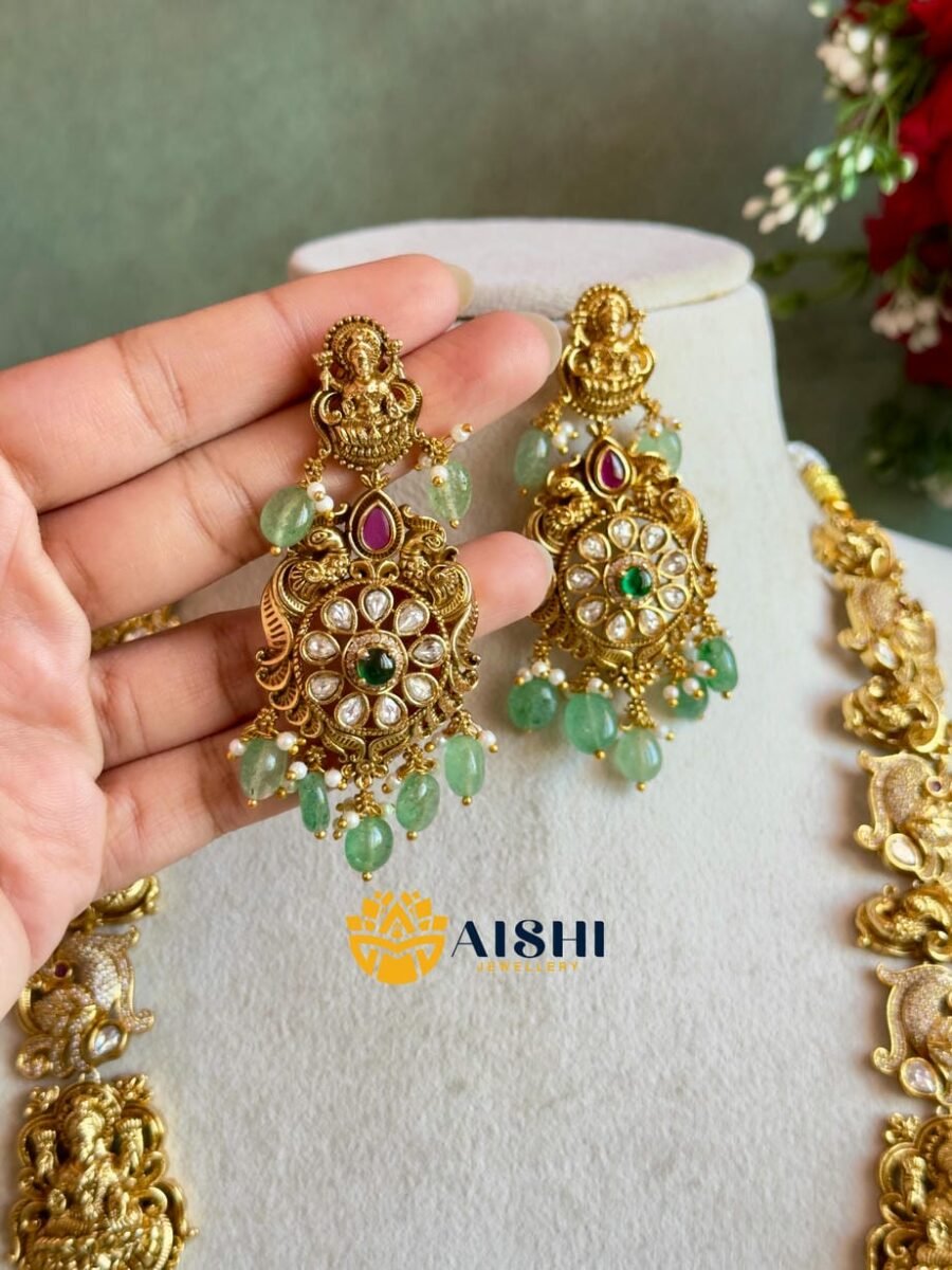 Nakshi Peacock with Mint Beads Haram-LH409