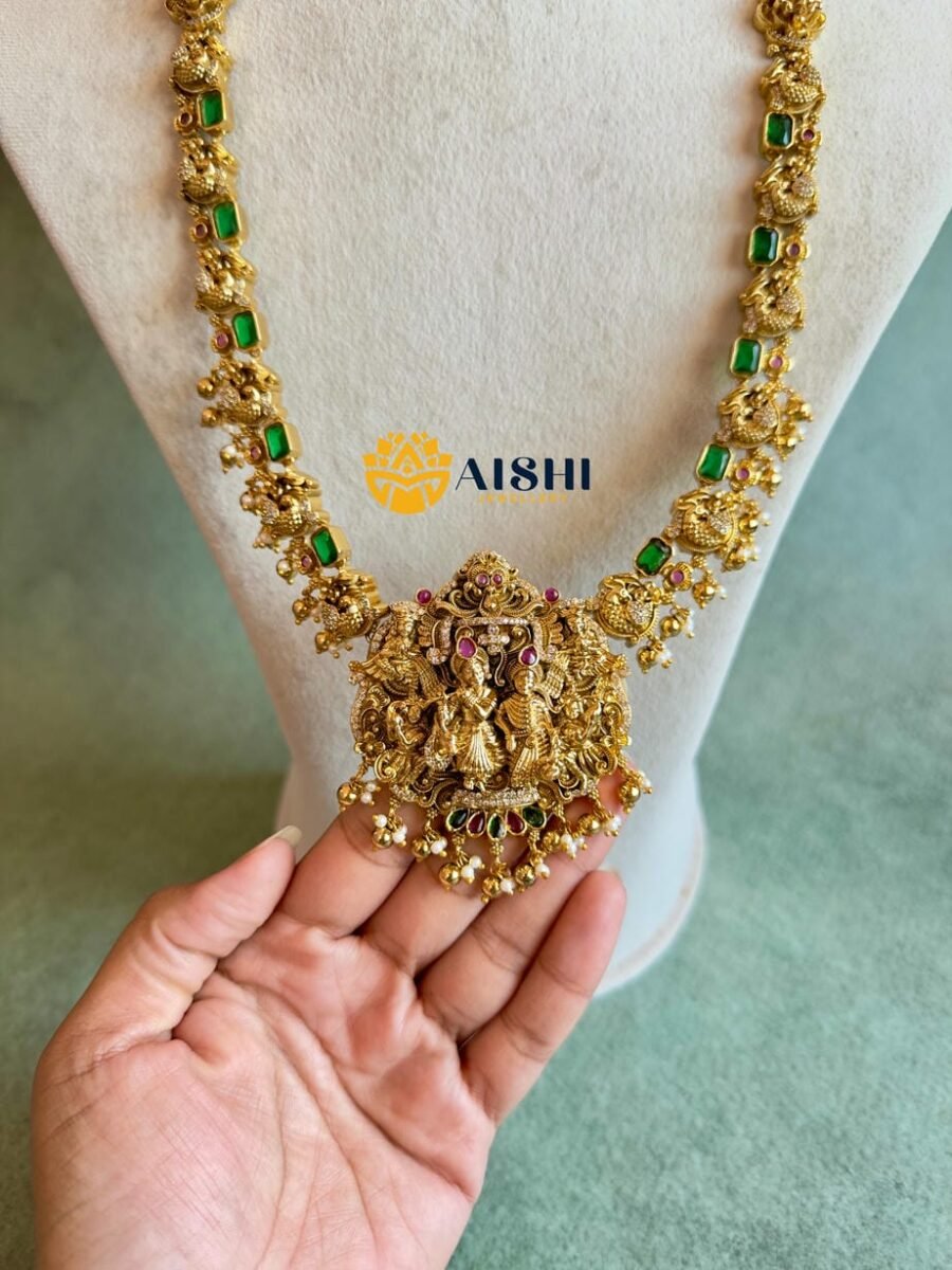 Antique Radhakrishnan Peacock Design Haram-LH414