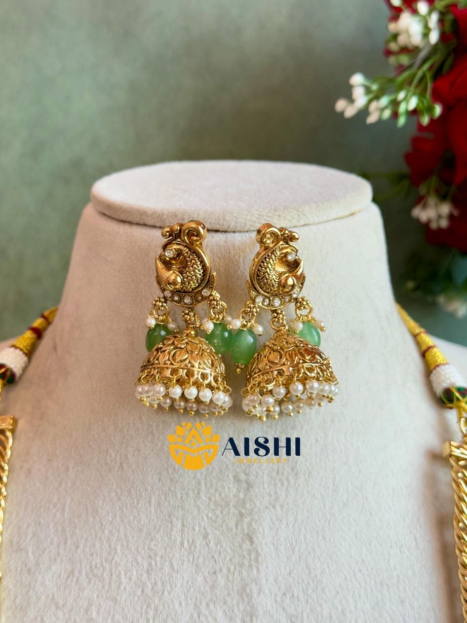 Vintage Kemp Stone Haram With Gold Beads-LH416 - Image 2