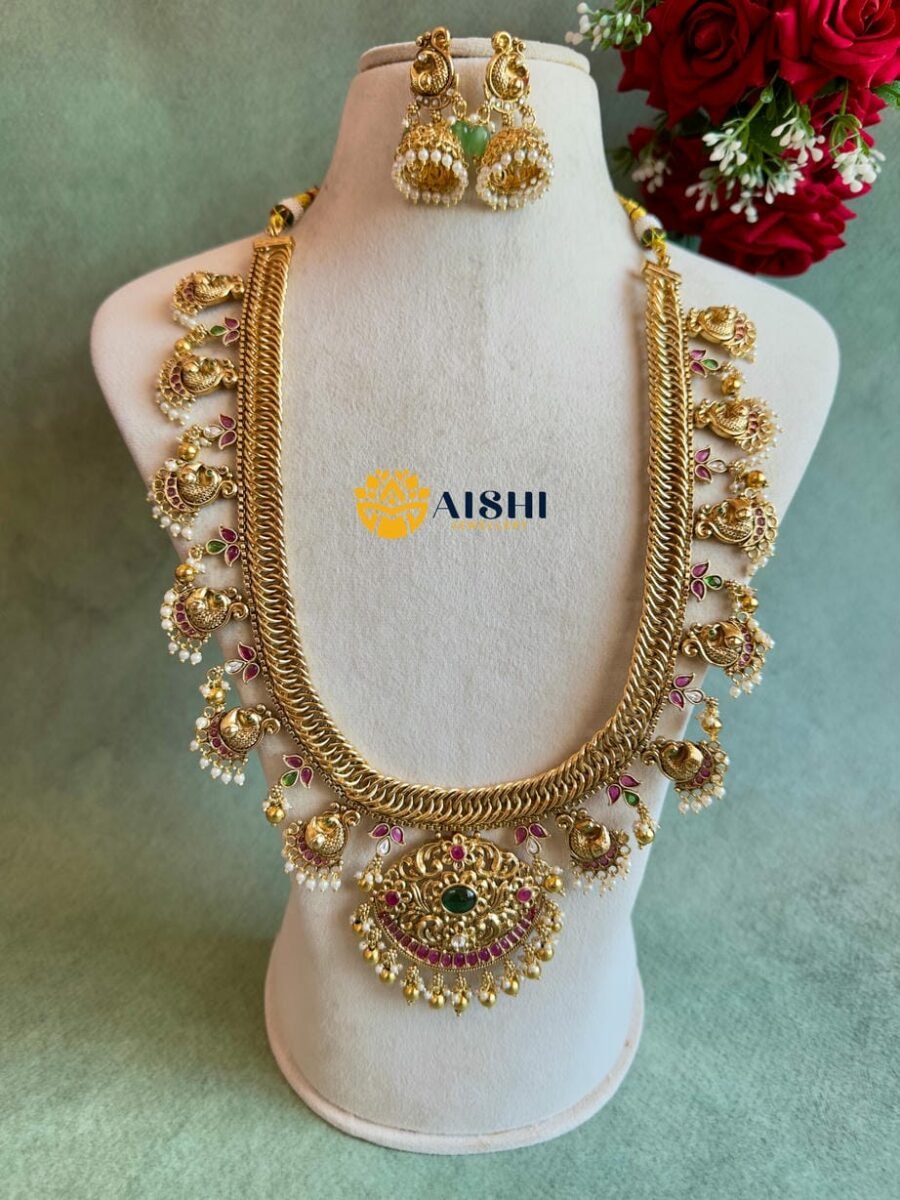 Vintage Kemp Stone Haram With Gold Beads-LH416