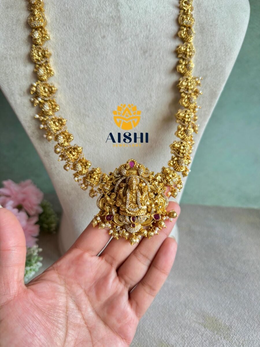 Antique Nakshi Peacock Gold Beads Haram -LH420