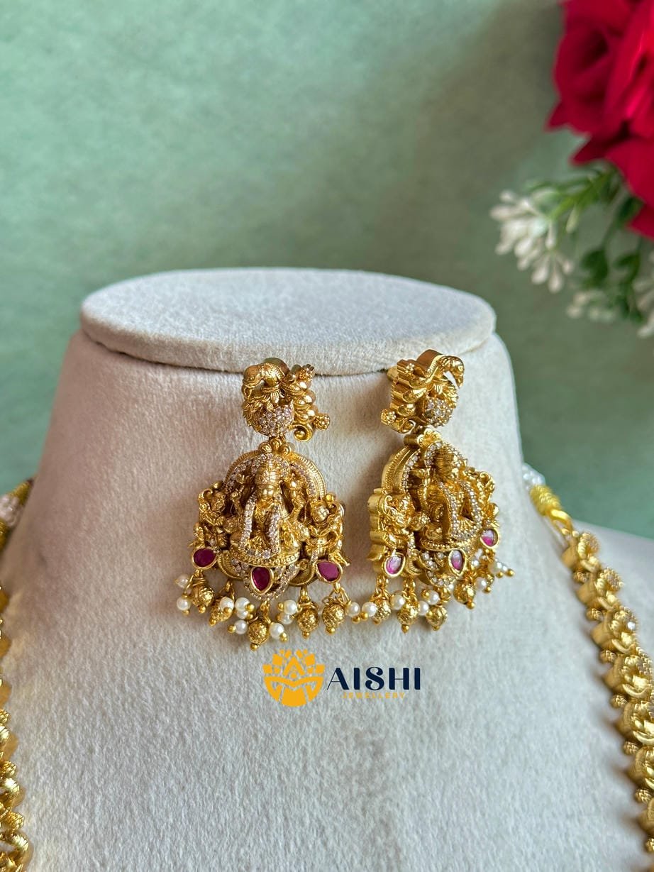 Antique Nakshi Peacock Gold Beads Haram -LH420 - Image 3