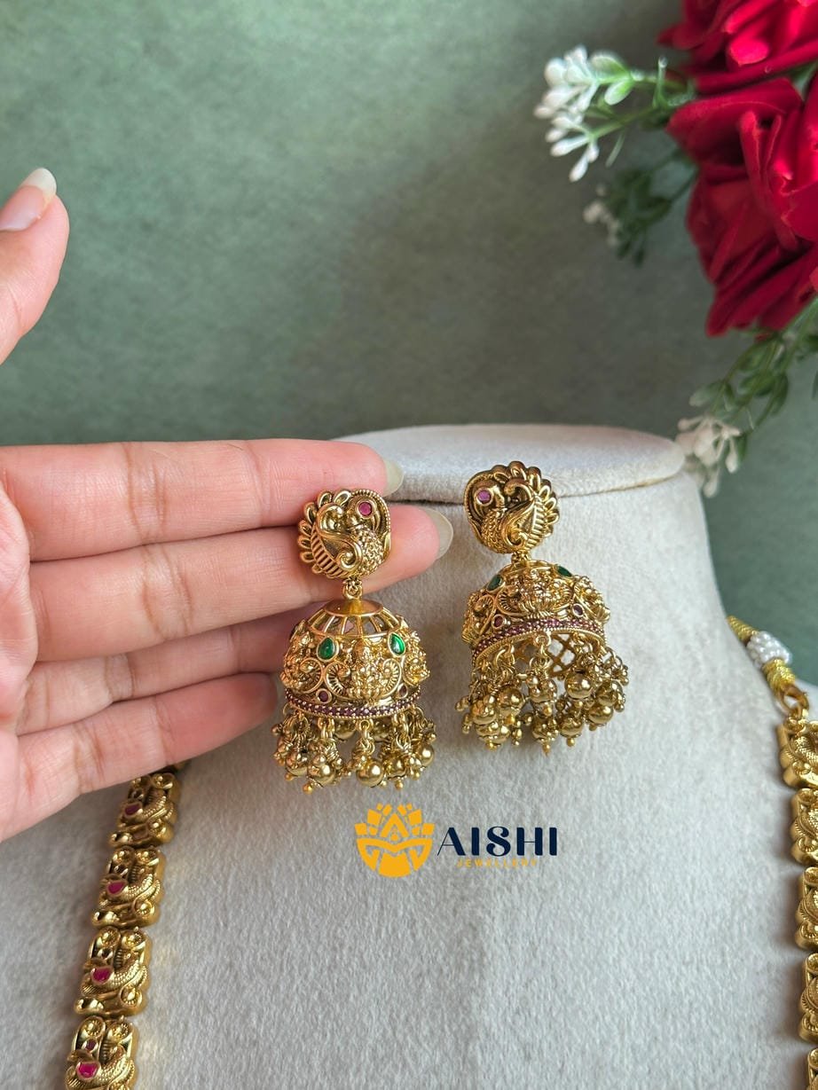 Antique Jadu Lakshmi Mayura Haram(Gold)-LH429 - Image 2