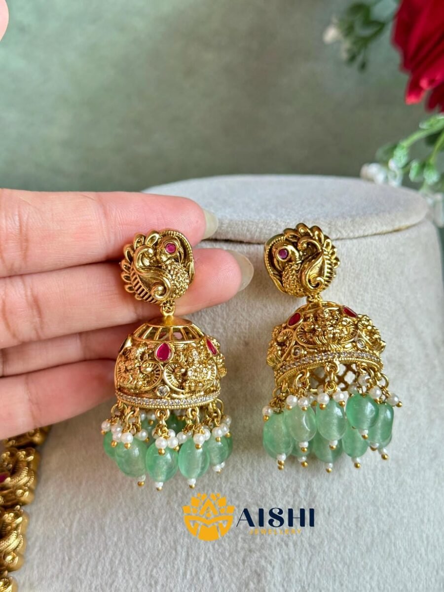 Antique Jadu Lakshmi Mayura Haram(Mint)-LH430