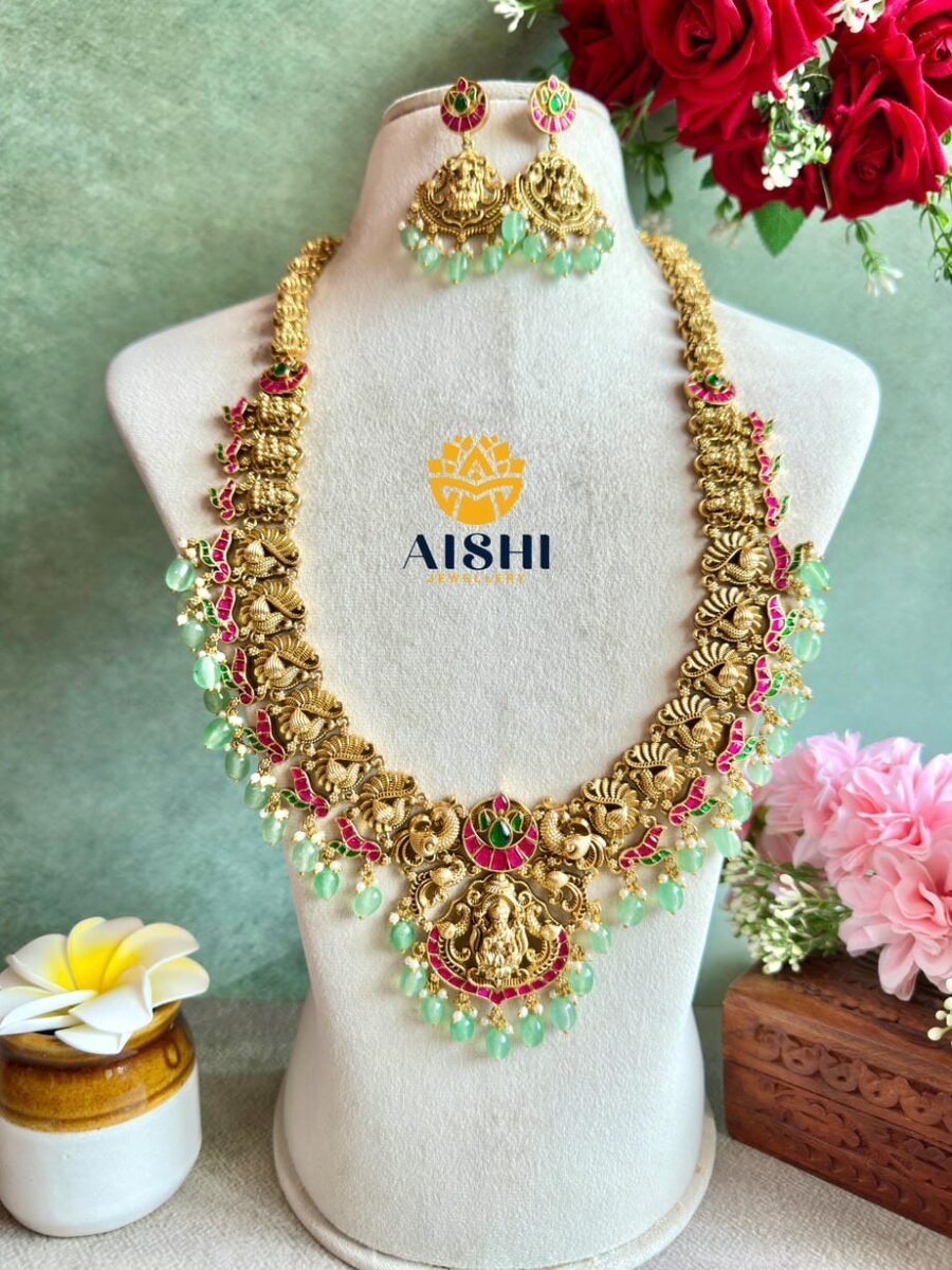 Antique Jadu Peacock Nakshi Haram(Mint)-LH437