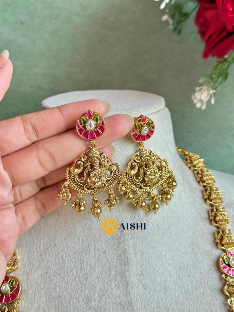 Antique Jadu Peacock Nakshi Haram(Gold)LH438