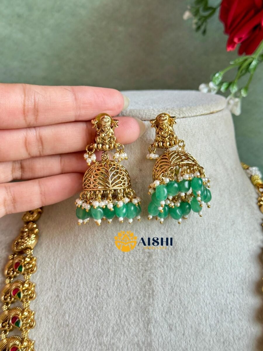 Traditional Mayura Nakshi Jadu Haram(Mint)-LH443