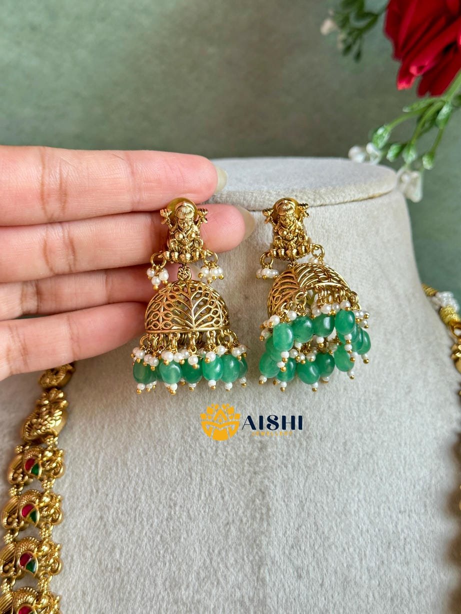 Traditional Mayura Nakshi Jadu Haram(Mint)-LH443 - Image 2