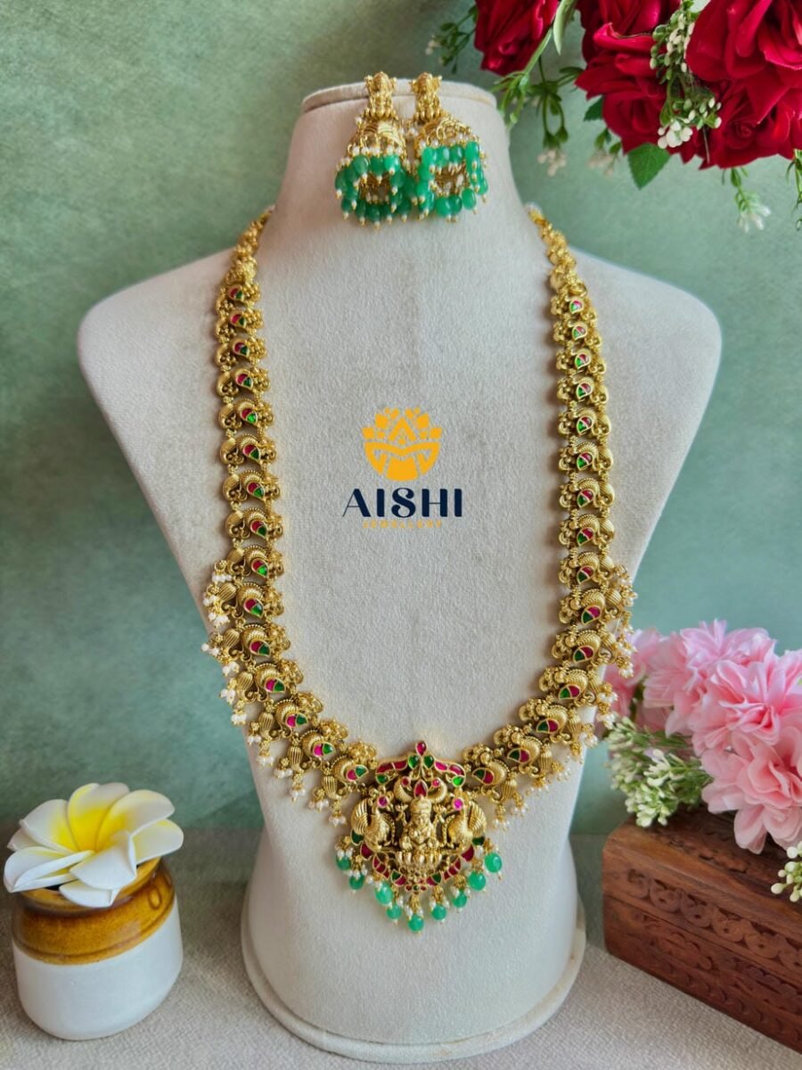 Traditional Mayura Nakshi Jadu Haram(Mint)-LH443