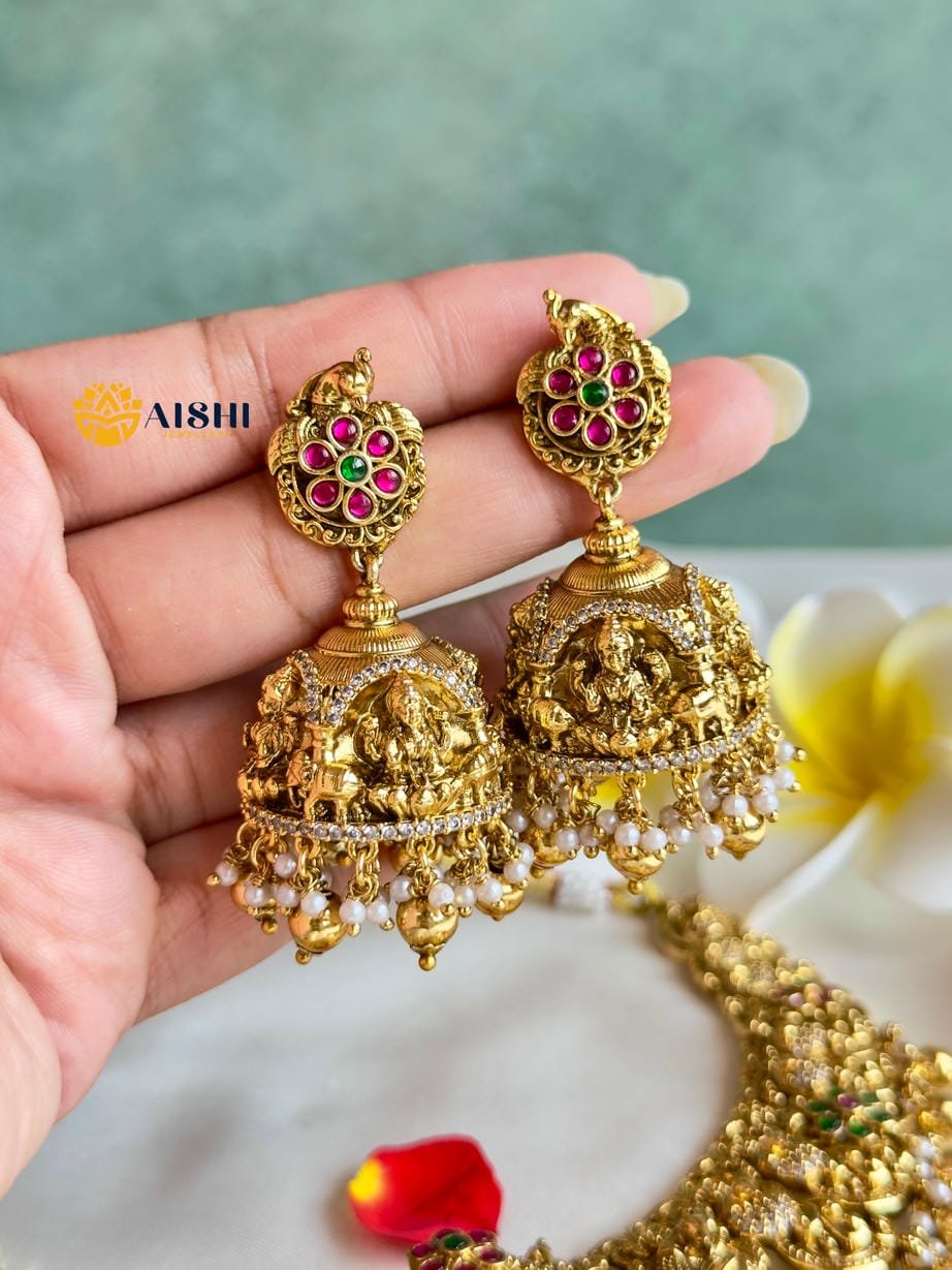 Antique Floral Nakshi Necklace-N752 - Image 2