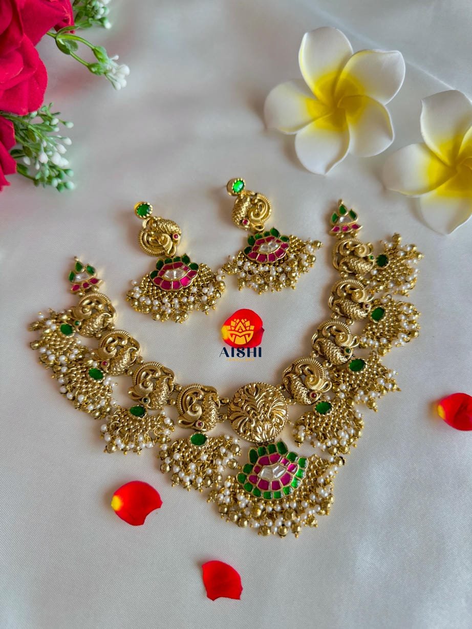 Antique Jadu Peacock Necklace-N754