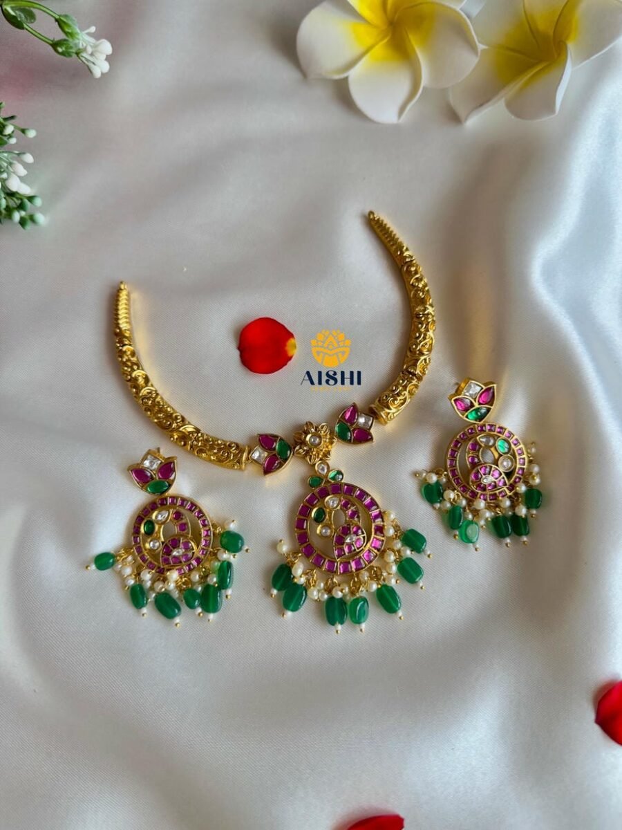 Classic Peacock Jadu Stone Necklace-N760