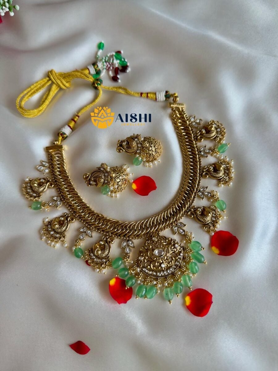 Vintage Kemp Stone Neckpiece(Mint Green)-N767