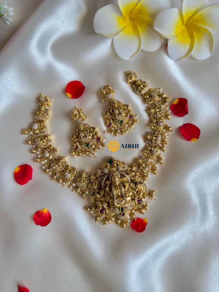 Traditonal Nakshi Work Jadu Stones Neckpiece -N771