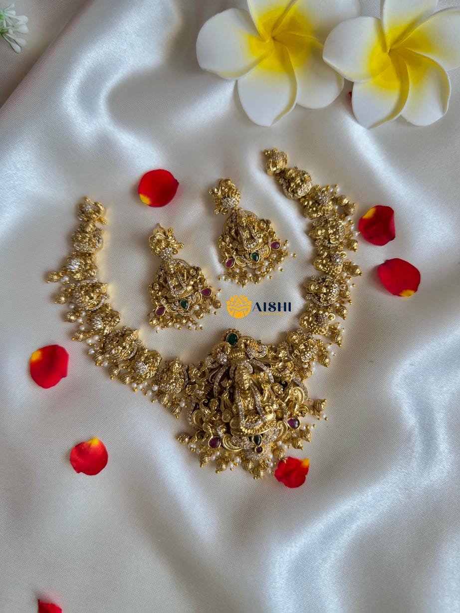 Traditonal Nakshi Work Jadu Stones Neckpiece -N771