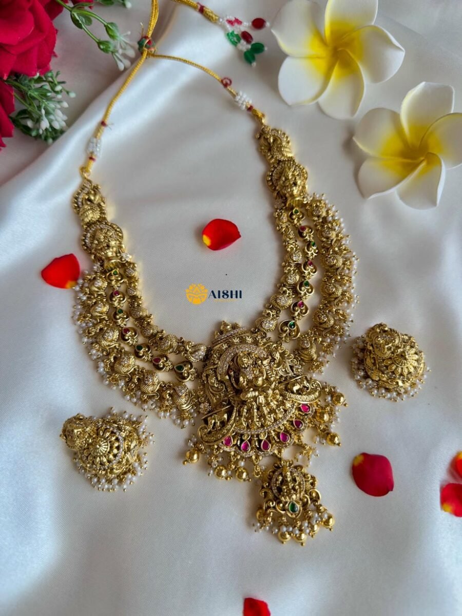 Antique Nakshi Jadu Golden beads Necklace-N777