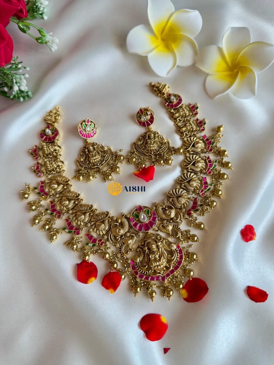 Mayura Jadu Necklace(Gold)-N782