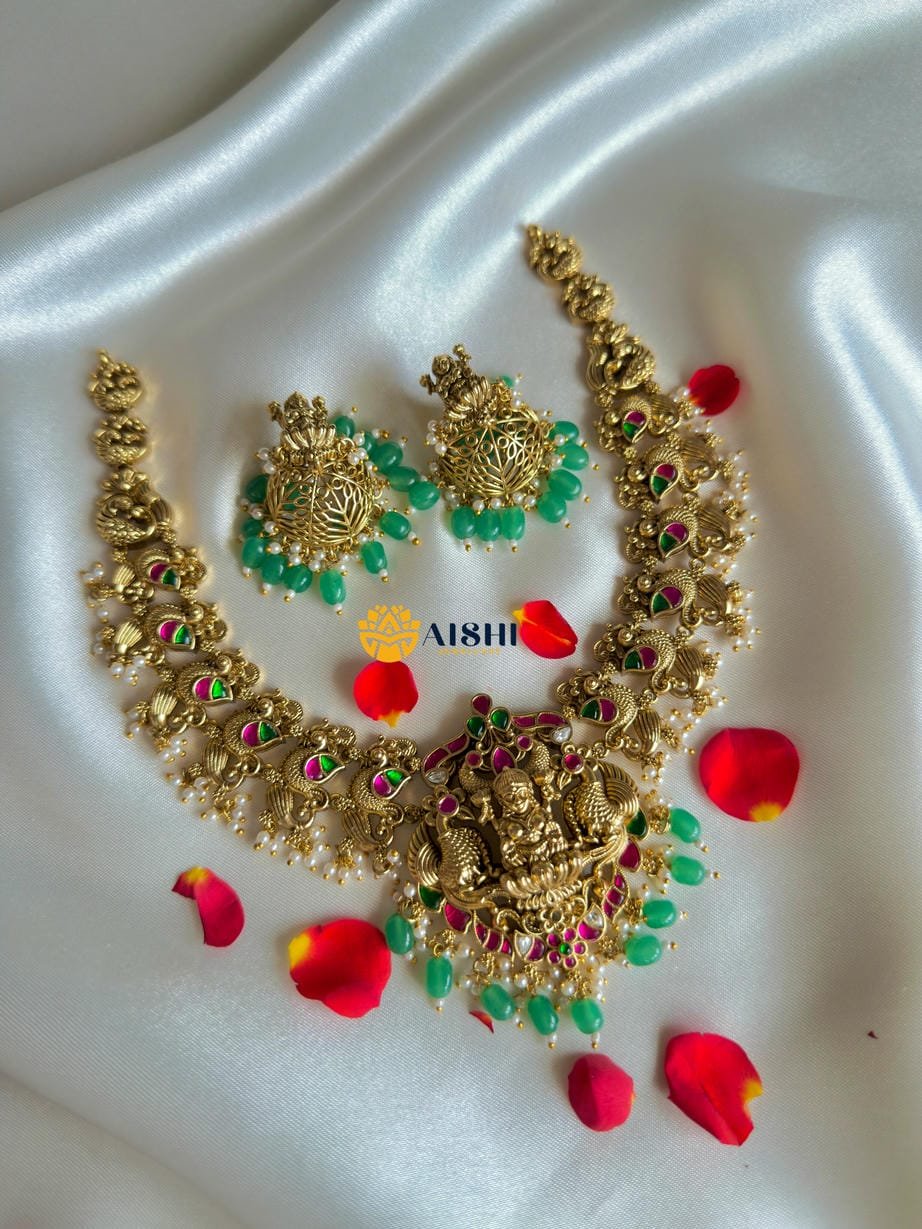 Antique Jadu Nakshi Peacock Necklace(Mint)-N789