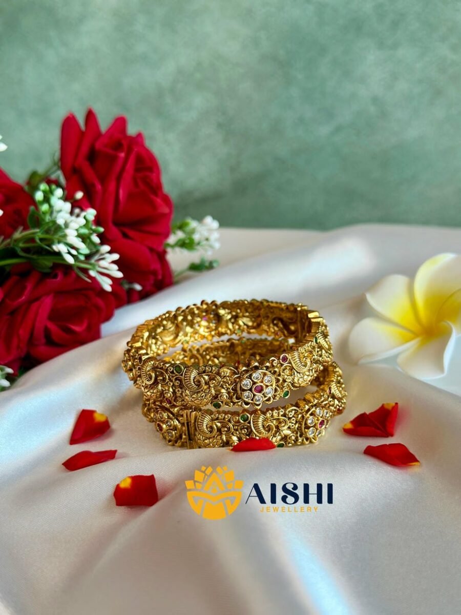 Floral Peacock Bangle (Pair)-B207