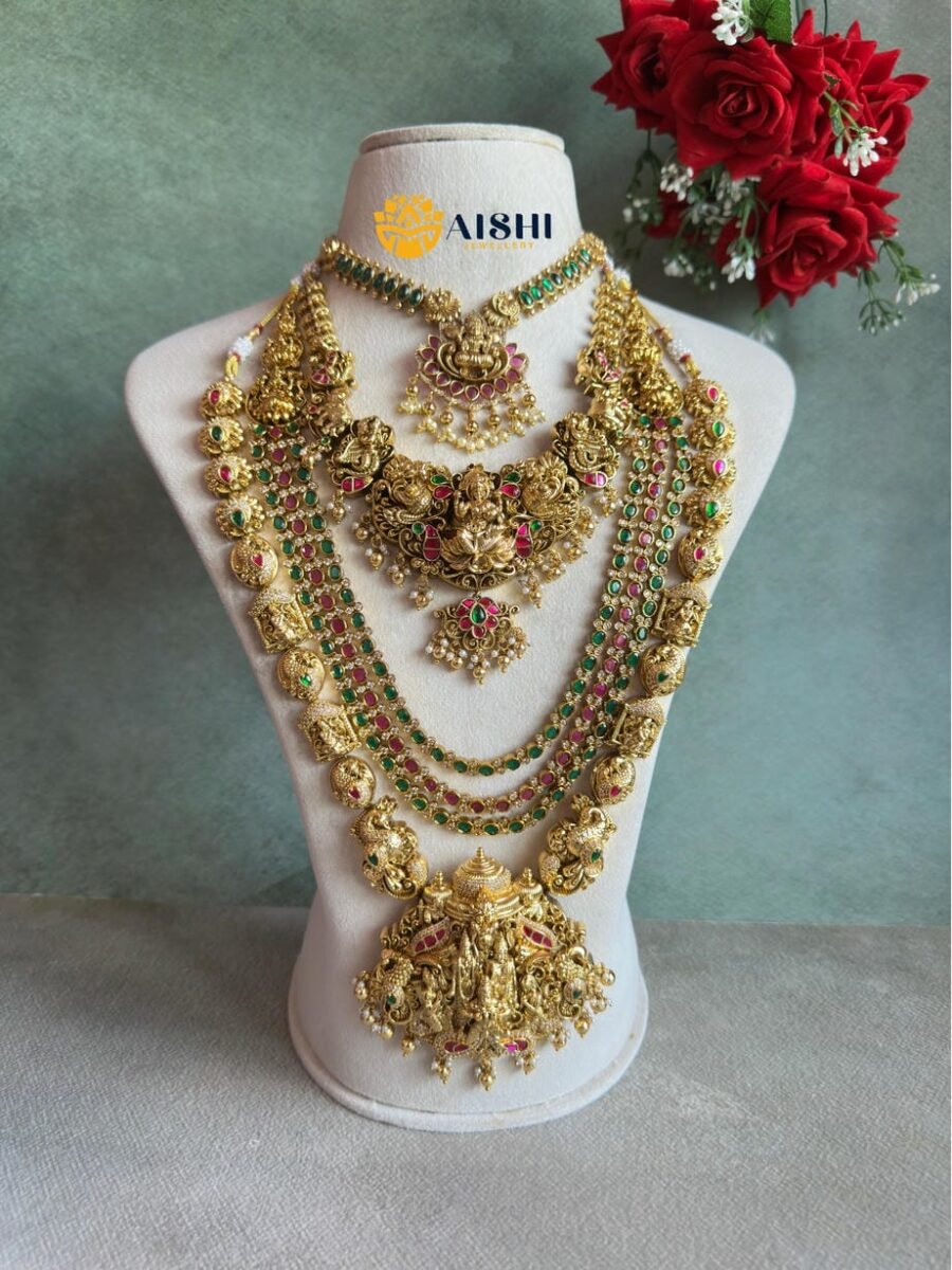 Divine Motif Nakshi Jewellery Set (Multi)-BS082