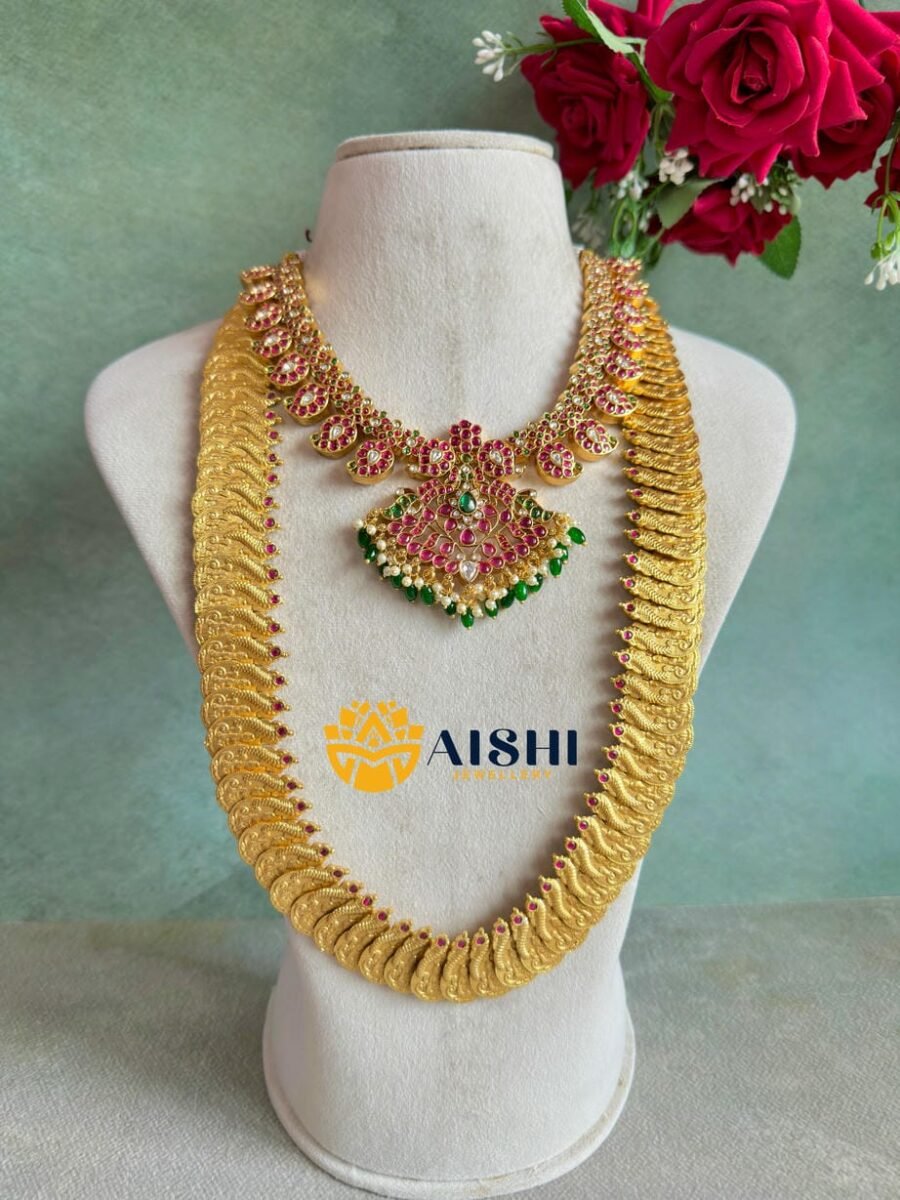 Nakshi Peacock Manga Jewellery Set-BS083