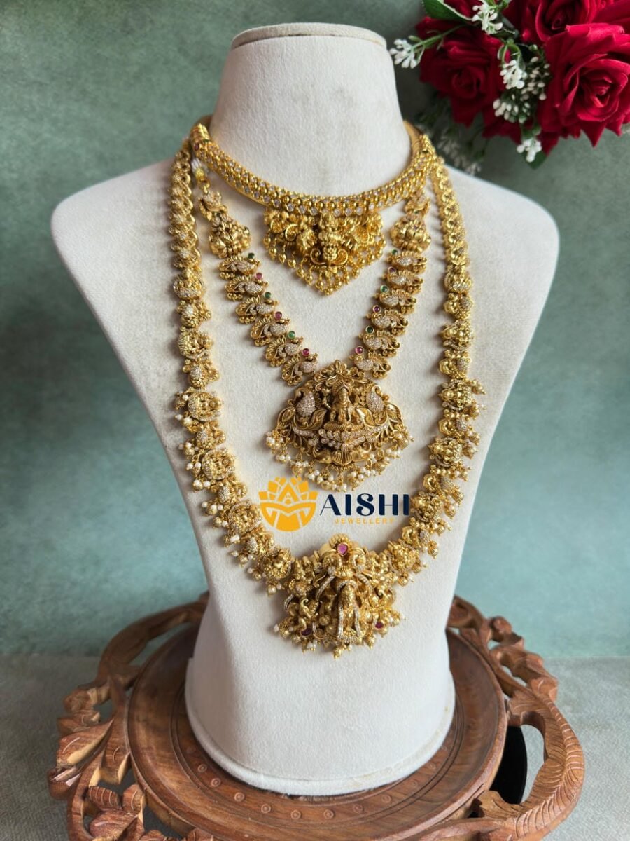 Antique Peacock Nakshi Jewellery Set-BS087