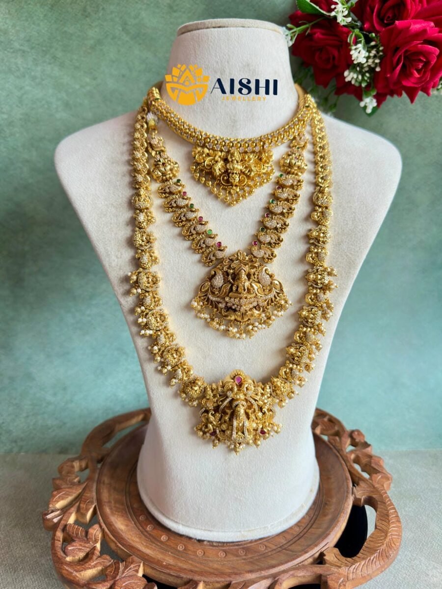 Antique Peacock Nakshi Jewellery Set-BS087