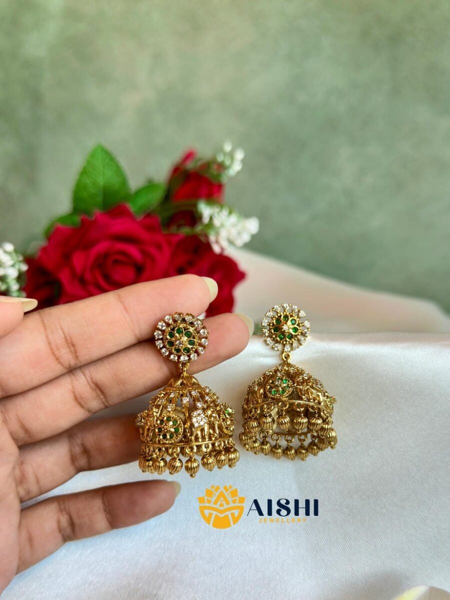 Floral Elephant Design Jhumka-E411