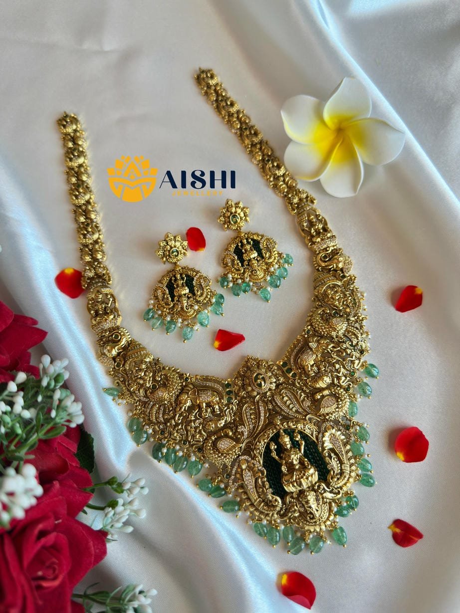 Nakshi Peacock Bridal Haram-LH447