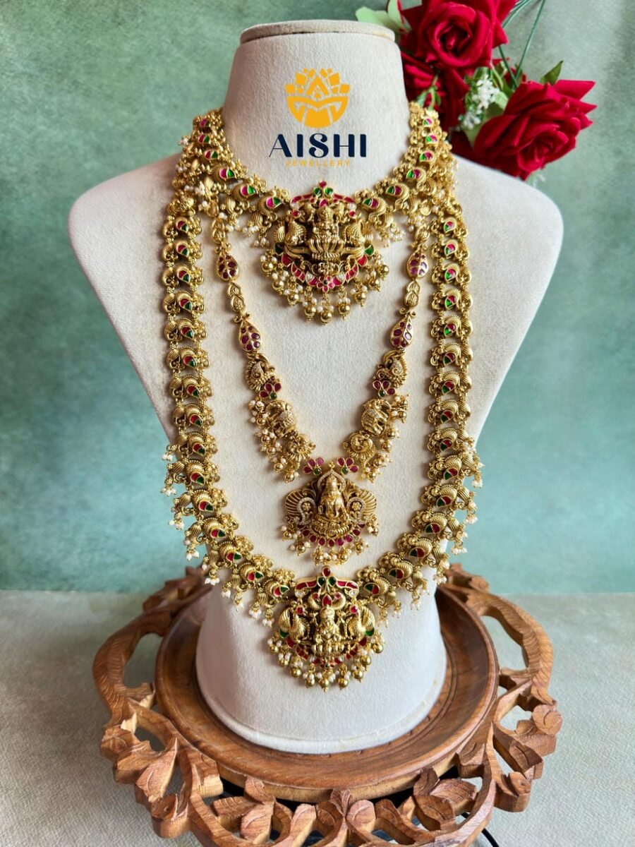 Nakshi Peacock Jadu Jewellery Set-BS096