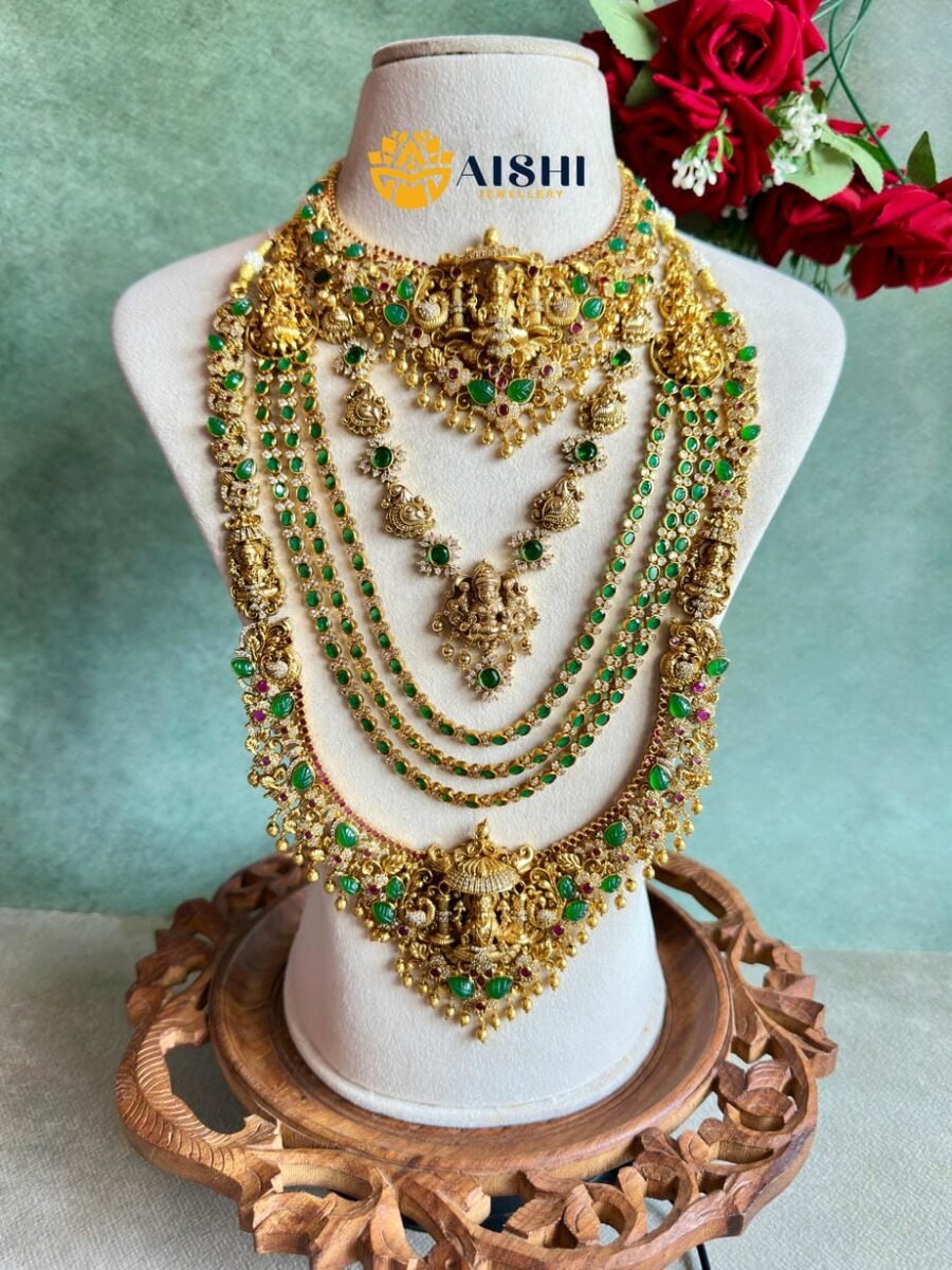 Nakshi Green Jewellery Set-BS097