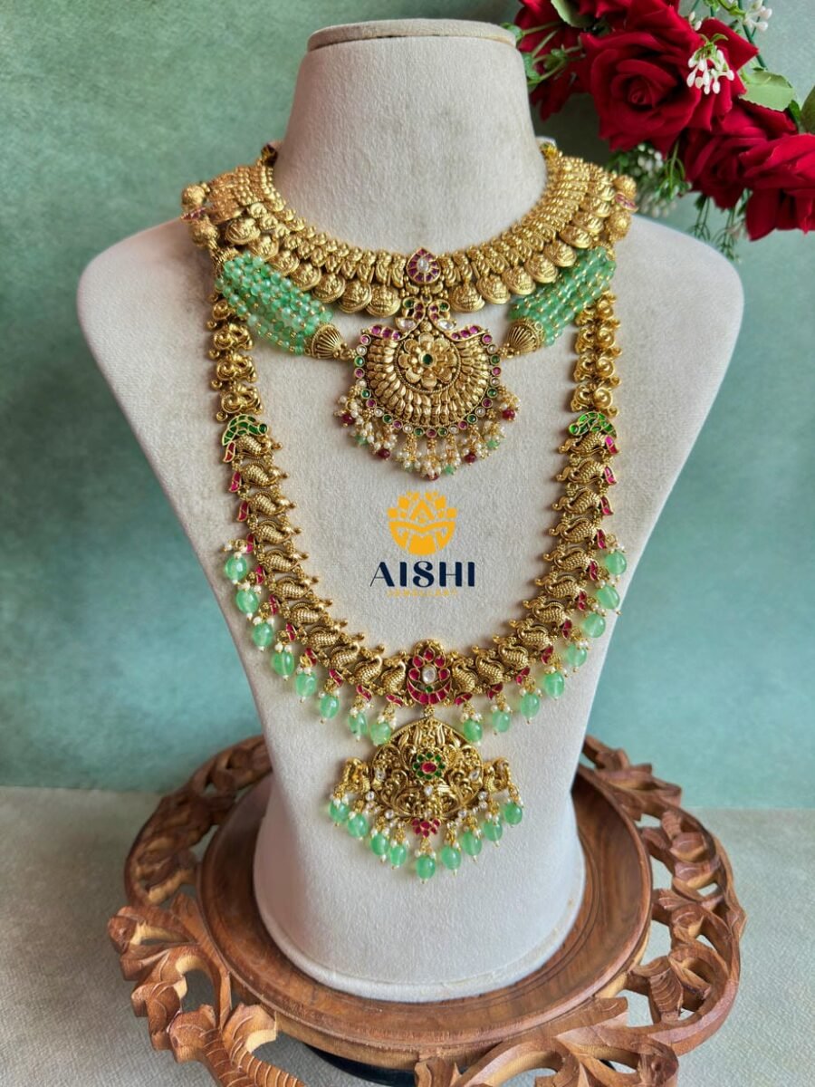 Mint Peacock Jewellery Set- BS101