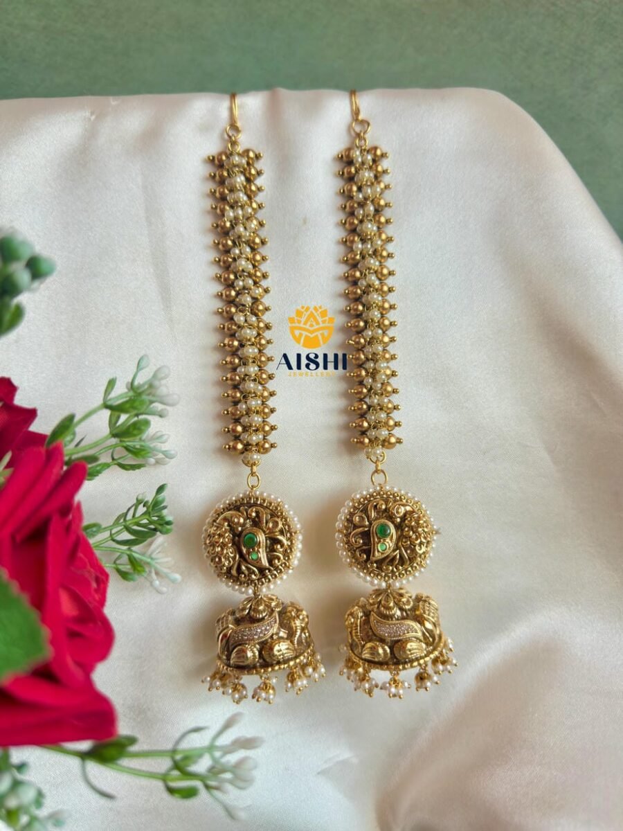 Celebrity Inspired Jhumka With Earchain-BS114