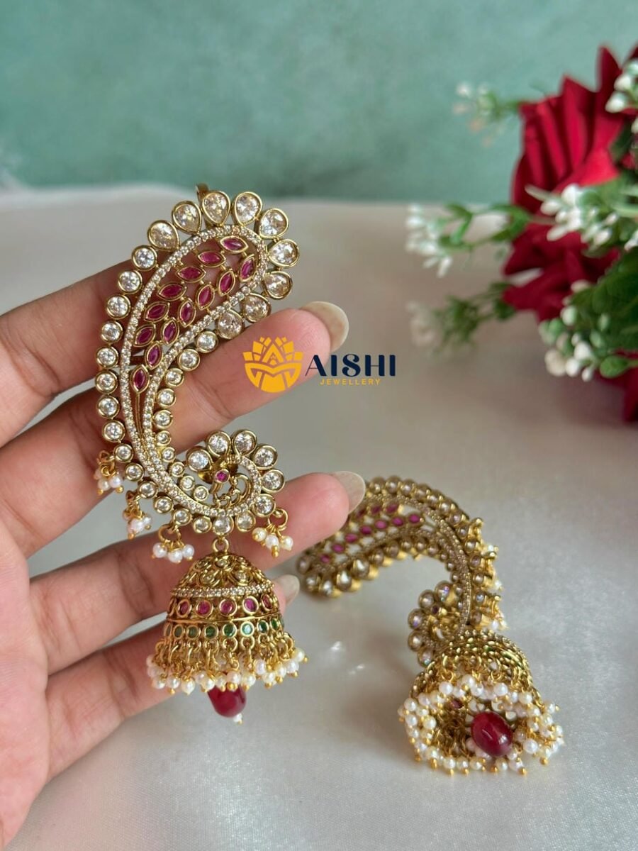 Sparkling Peacock Earcuff Jhumka-E421