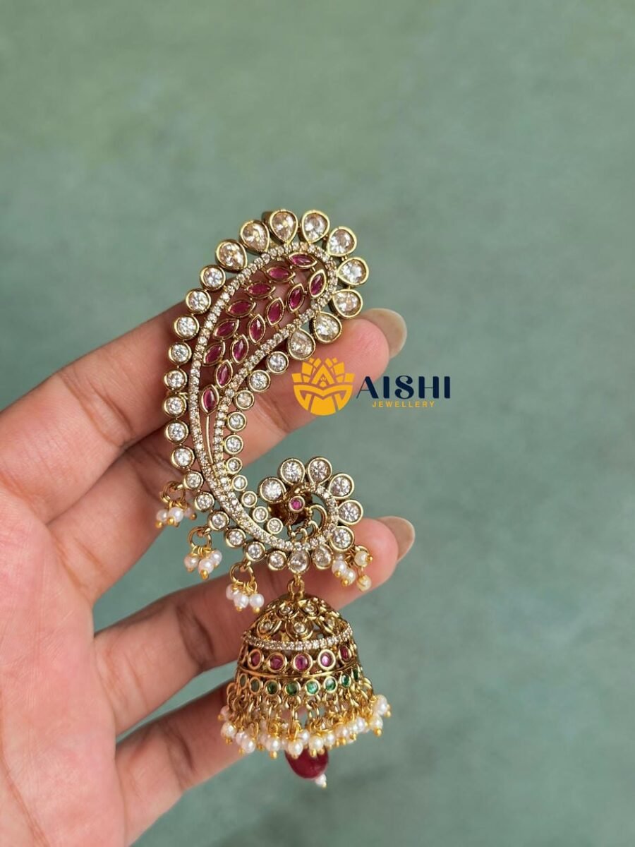 Sparkling Peacock Earcuff Jhumka-E421