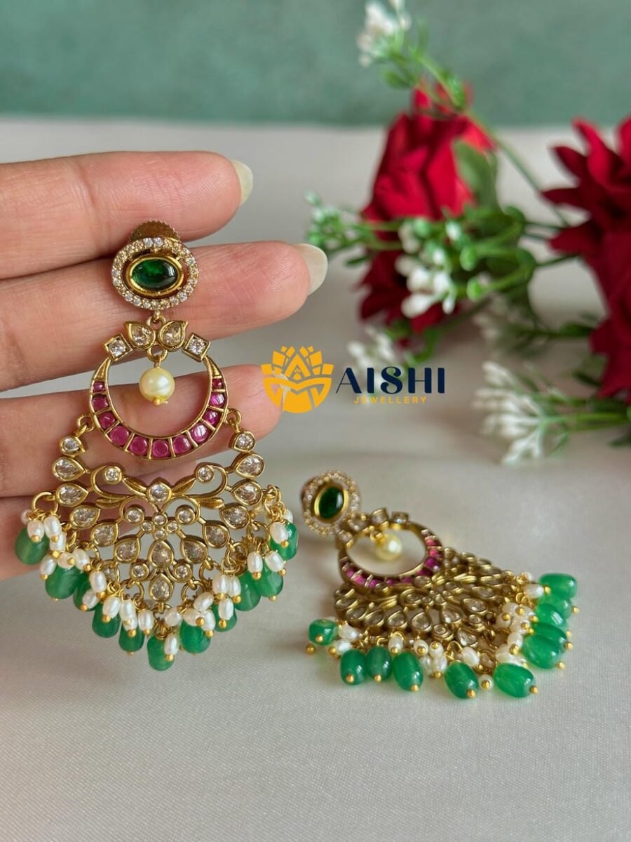 Heritage Green beads Earring-E434