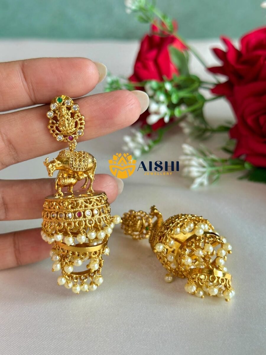 Kamadhenu Temple Earring-E436