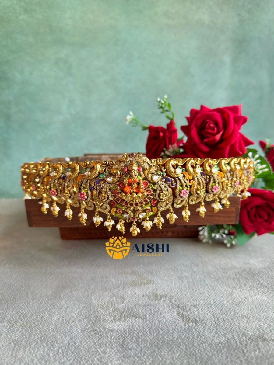 Hand -Painted Nakshi Peacock Hipbelt -HB266