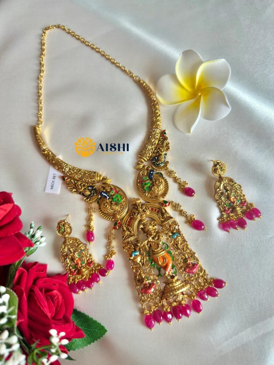 Traditional Painted Krishna Neckpiece-N803