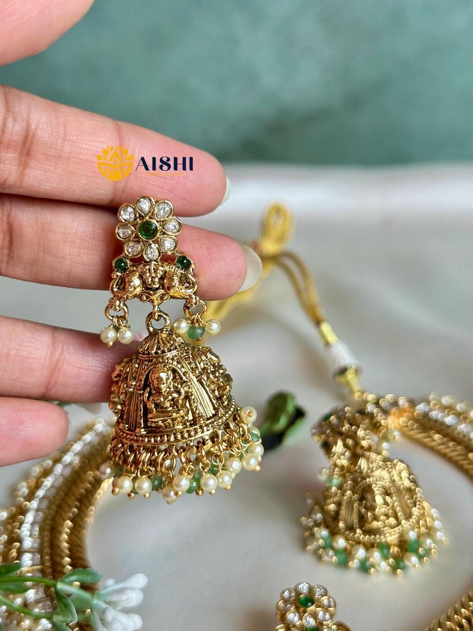 Vintage Nakshi White Mint Beads Necklace(Detachable Pendant) -N812 - Image 2