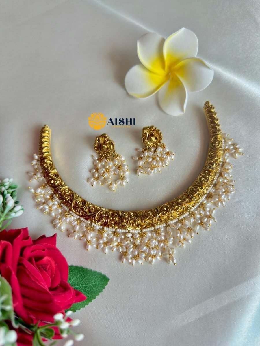 Classic Pearl Temple Necklace-N821