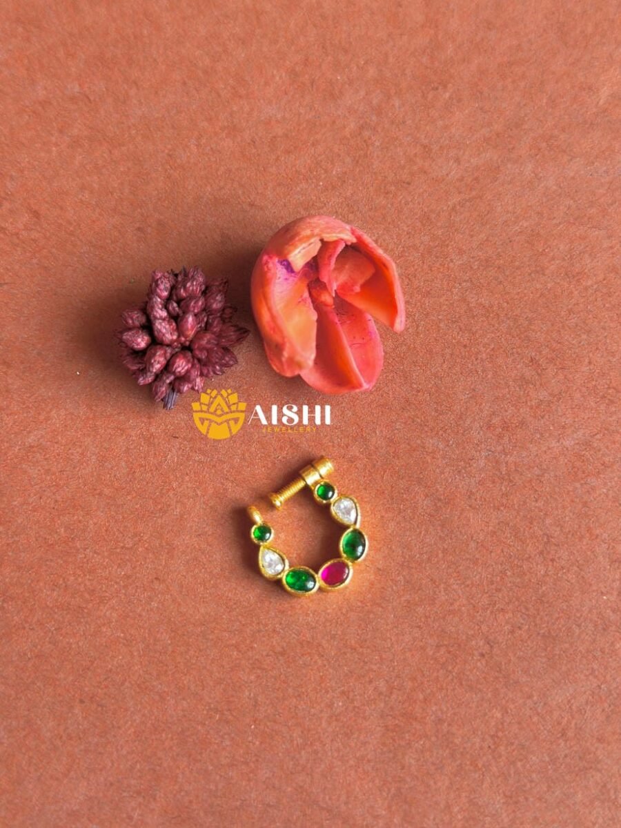 Simple Jadau Nose Pin-NP30