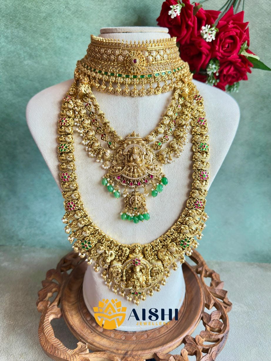 Nakshi Peacock Antique Jewellery Set-BS124