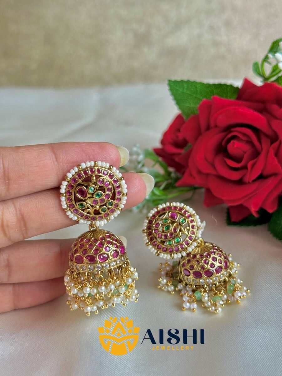 Kemp Peacock Earring (Mint Beads)-E446