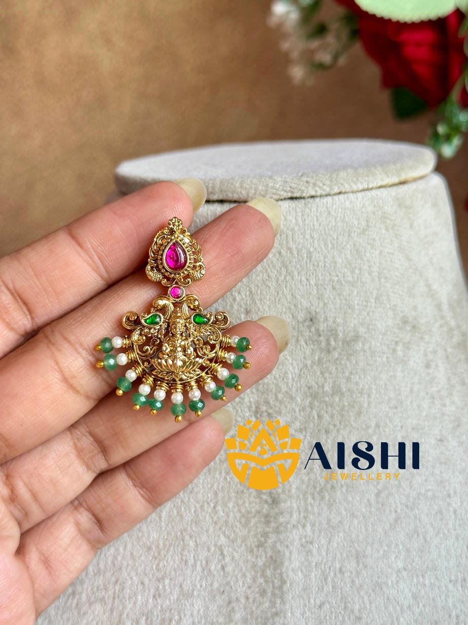 Midline Jadu Nakshi Necklace(Mint Beads)-N830 - Image 2