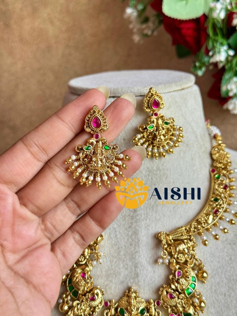 Midline Jadu Nakshi Necklace(Gold Beads)-N831