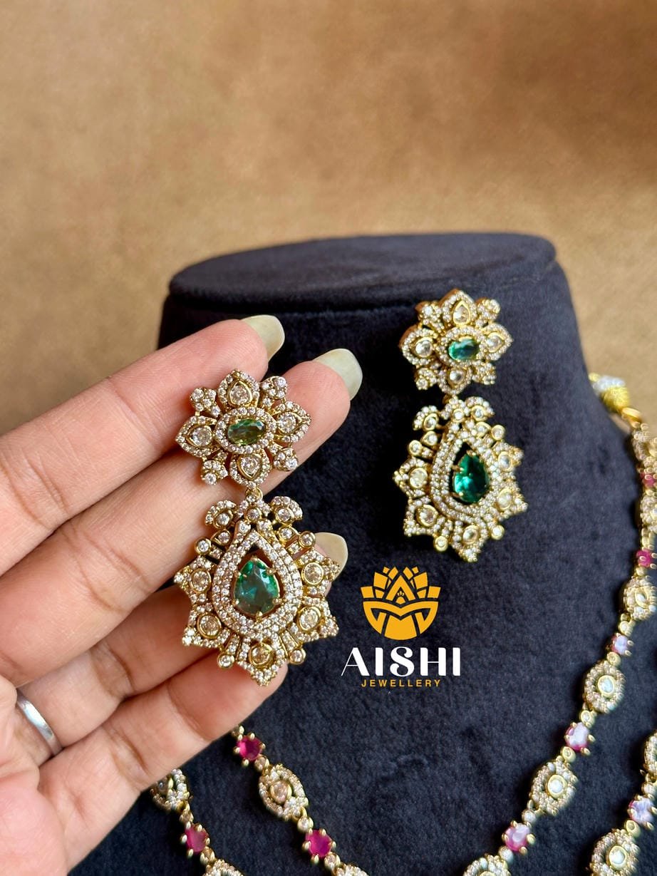 Sparkling Floral Layer AD Neckpiece-AN375 - Image 2